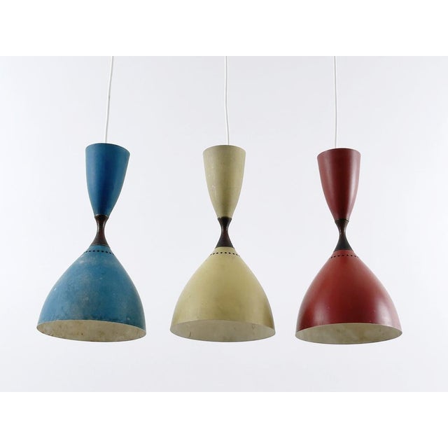 Vintage Diabolo Pendant Lamps by Svend Middelboe for Nordisk Solar, 1950s, Set of 3 For Sale - Image 9 of 18