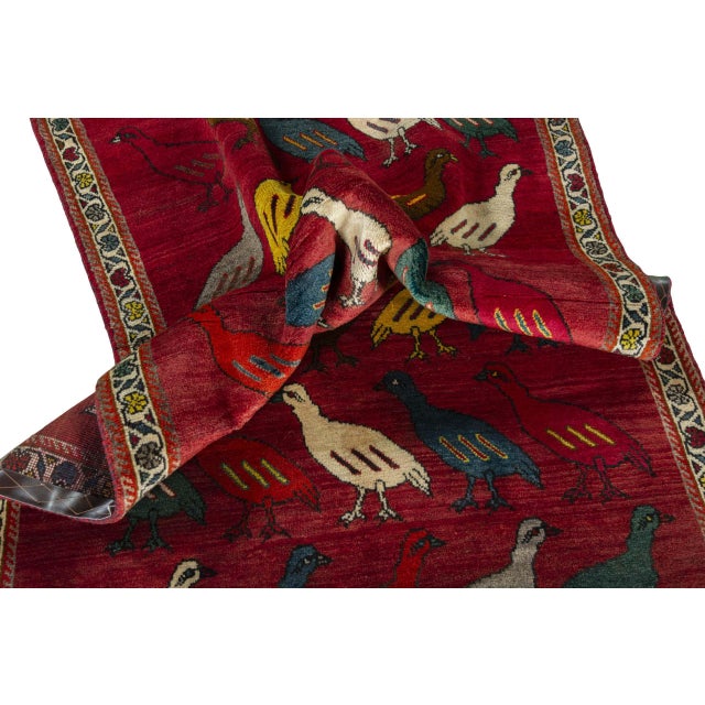 Vintage Gabbeh Hand Knoted Rug For Sale - Image 9 of 11