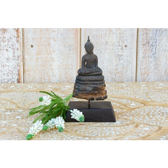 Wood Early 19th Century Wood and Metal Alloy Burmese Buddha For Sale - Image 7 of 8