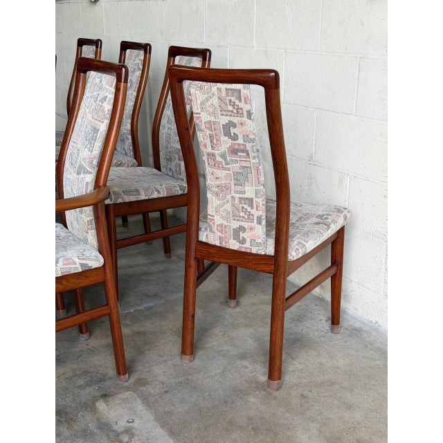 Schou Andersen Rosewood Dining Chairs Set of 8 Wooden Seats Denmark Mid-Century Modern 1960s For Sale - Image 9 of 10