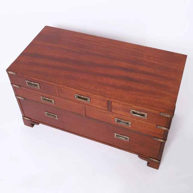 Antique British Colonial Campaign Chest of Drawers For Sale - Image 9 of 9