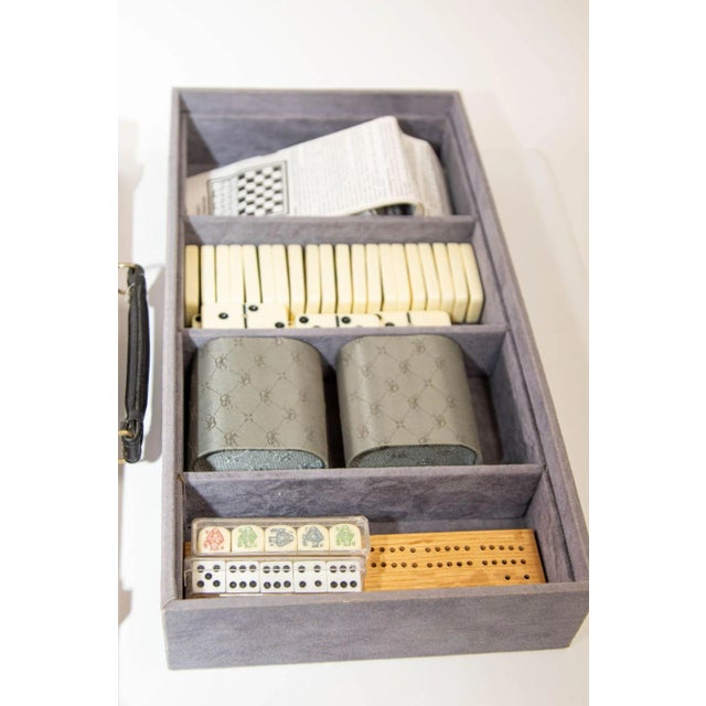 Black Vintage Backgammon Dominos Briefcase With Multiple Games For Sale - Image 8 of 12