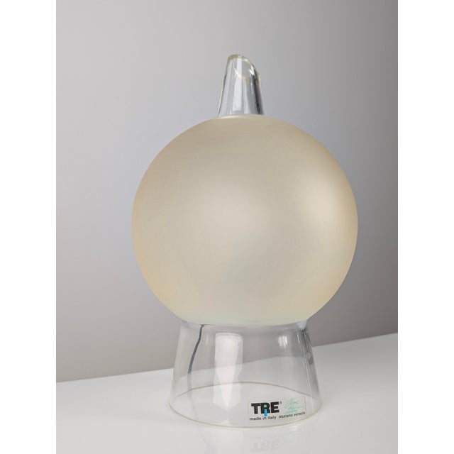 Murano Glass Table Lamp in Geometric Cone and Frosted Sphere by Itre, Venice, 1980s For Sale - Image 8 of 8