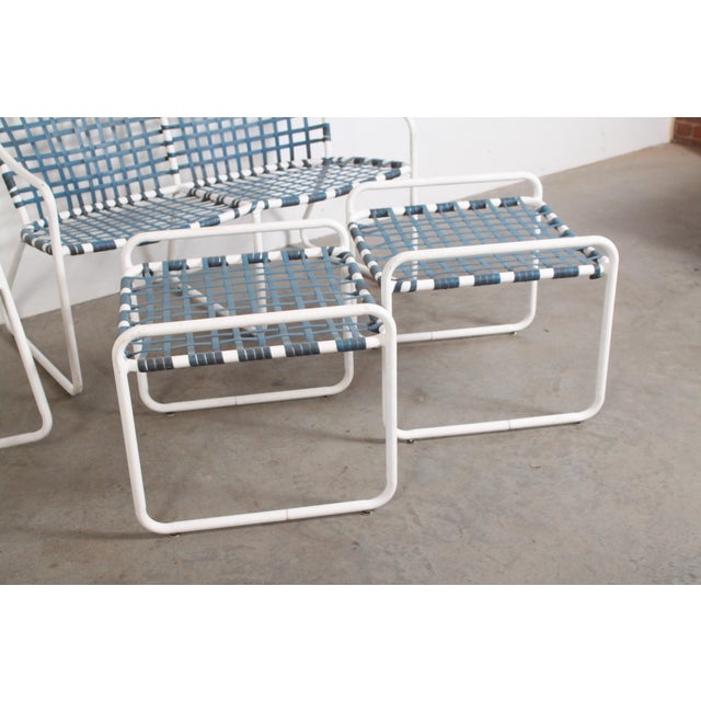 Brown Jordan Aluminum Patio Rocking Chair Settee & Pair of Ottomans a