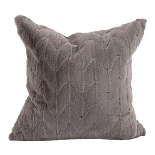 Kenneth Ludwig Chicago 20" Square Angora Stone Pillow For Sale
