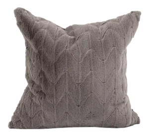 Kenneth Ludwig Chicago 20" Square Angora Stone Pillow