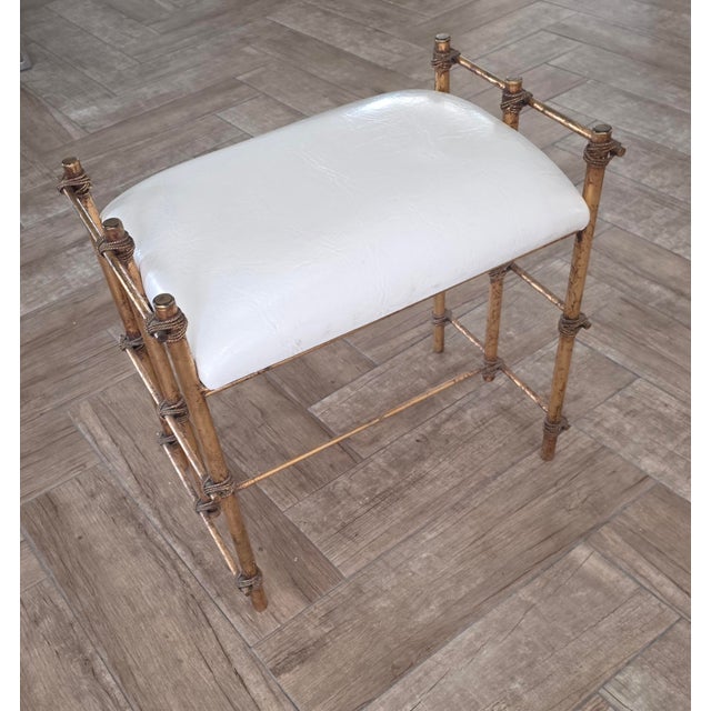 Maitland - Smith Maitland Smith Gilt Metal Bench For Sale - Image 4 of 12