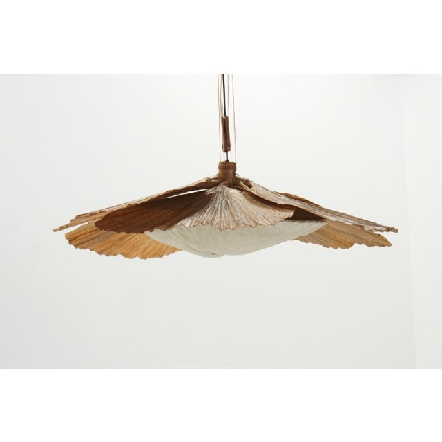 Large Uchiwa Series Hana I Chandelier by Ingo Maurer for Design M, Germany, 1970s For Sale - Image 3 of 14
