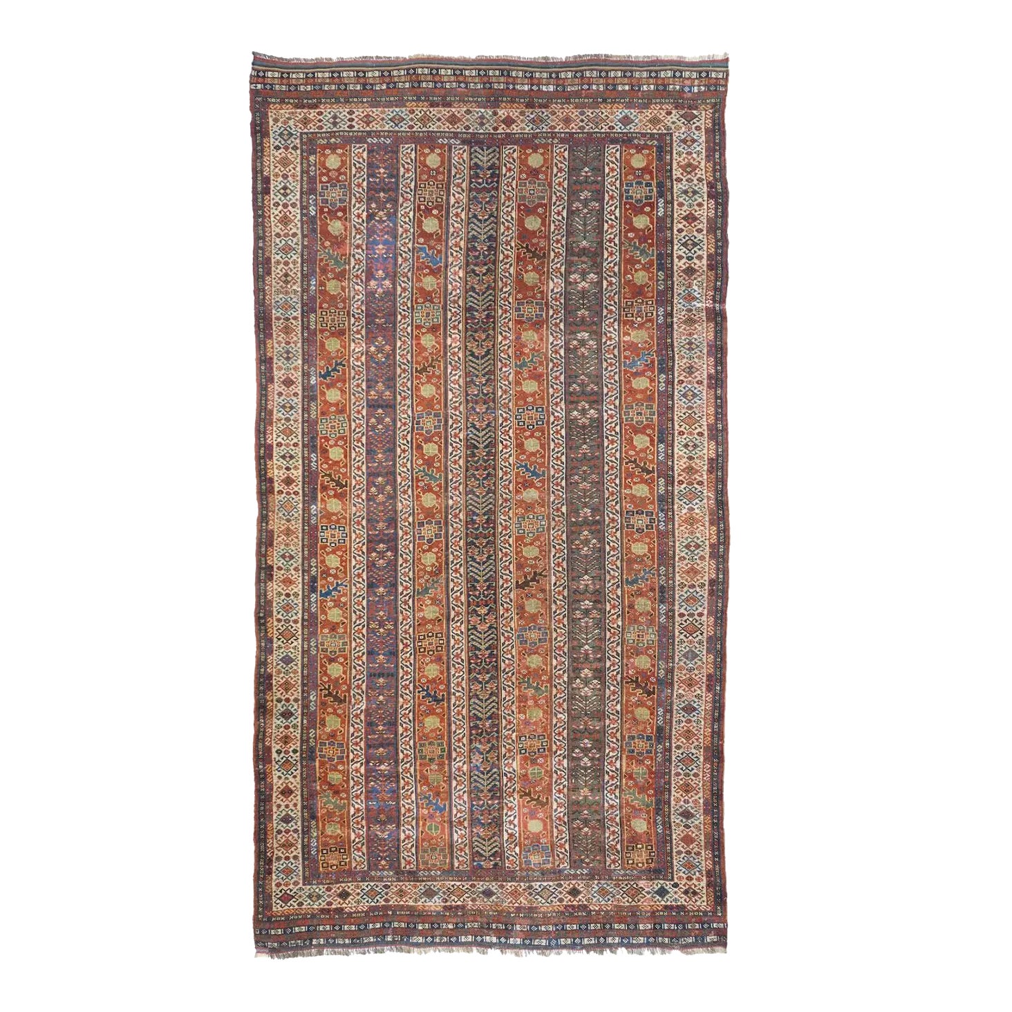 Late 18th Century Antique Khamseh Rug 5'0'' x 9'5'' | Chairish