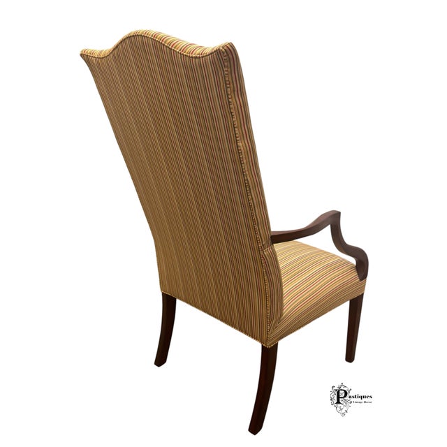 Vintage Southwood Chippendale Style Upholstered Mahogany Frame Bergere Chairs - Pair For Sale In Greensboro - Image 6 of 12