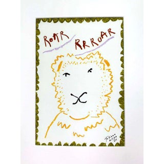 "Lion Roaaar" Contemporary A4 Giclée Print For Sale