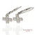 Contemporary 18k 750 Solid White Gold Natural Diamond Drop Hanging Cross Shape Earrings, A Pair For Sale - Image 3 of 10