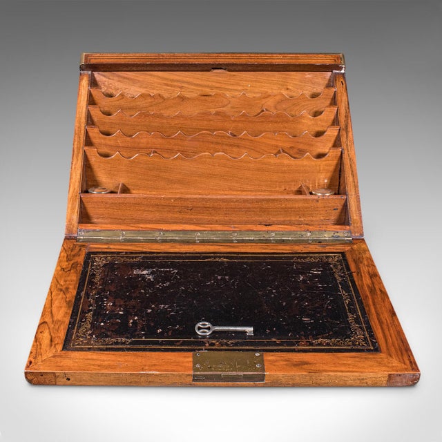 Antique Admiral's Writing Station, English, Walnut, Stationery Case, Regency For Sale - Image 4 of 12