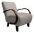 20th Century Czech Republic Deep Espresso Brown Upholstered Bench With Wool Boucle Top For Sale