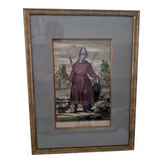 Antique 18thC Jeremias Wolff Hand-Colored Etching "Russus" For Sale