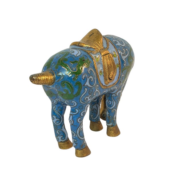 Chinese Chinese Cloisonné Grazing Horse Statue Figurine Vintage For Sale - Image 3 of 11