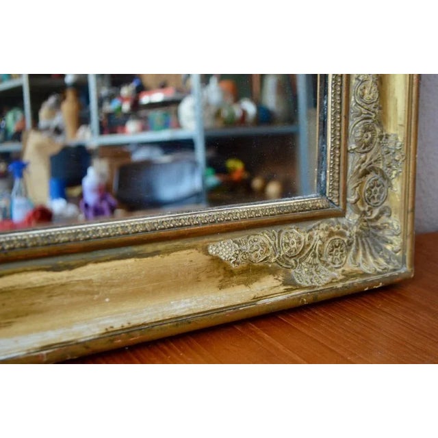 Wood Large Golden Mirror with Gold Leaves For Sale - Image 7 of 10