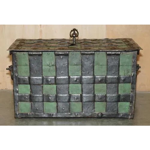German Wrought Iron Safe Chest, Early 17th Century For Sale - Image 11 of 18