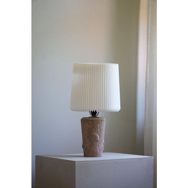 Beige Vintage French Modern Table Lamp in Stone with Elephant Motifs, 1970s For Sale - Image 8 of 16