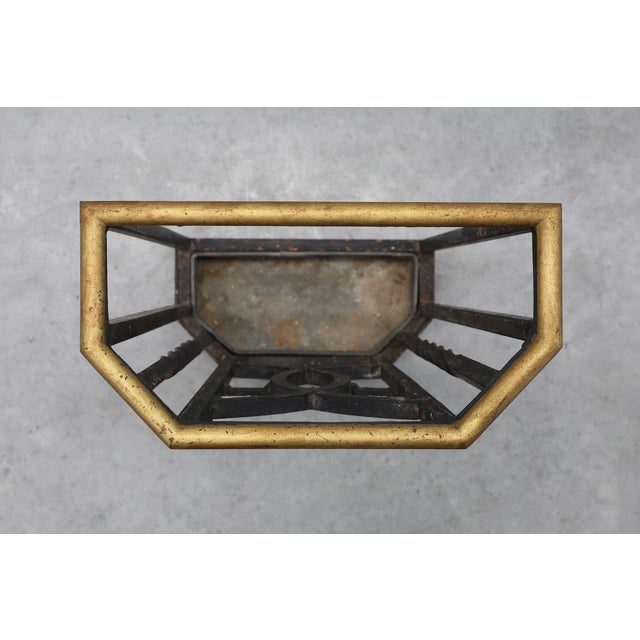 Art Deco Metal Umbrella Stand with Geometric Openwork and Brass Rim, Belgium, 1920s For Sale - Image 10 of 17