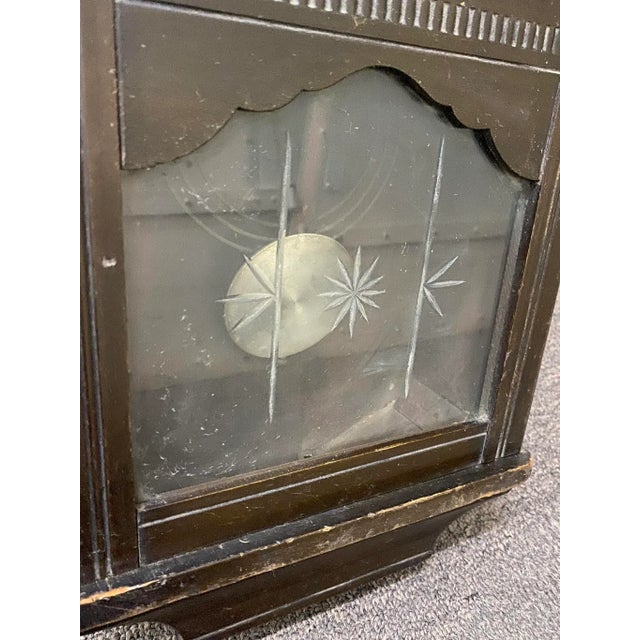 Vintage Traditional Mahogany Wall Clock With Handcarved Details For Sale - Image 11 of 12