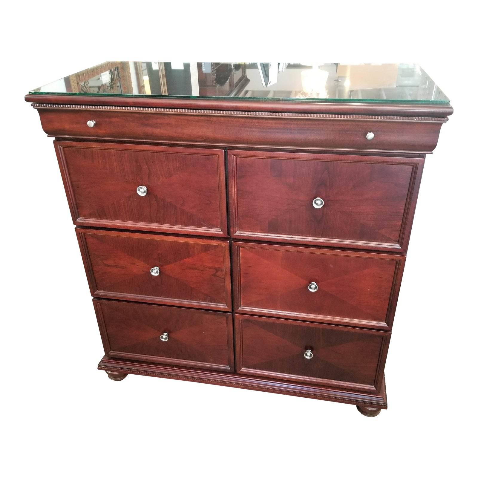 Bombay Company Cherry Finish Wooden Chest of Drawers Chairish