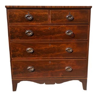 18th Century Antique English Georgian 2 Over 3 Chest For Sale