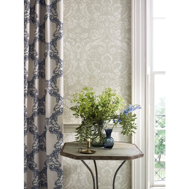 Traditional Sanderson Gunnersbury Fabric in Indigo - a Sample For Sale - Image 3 of 3