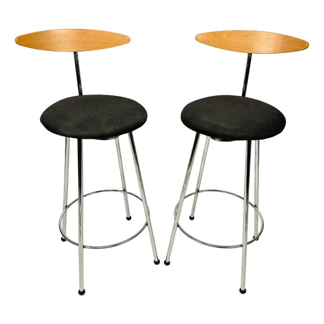 Vintage Italian Effezeta Bar Stools, 1980s, Set of 2 For Sale
