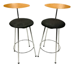 Vintage Italian Effezeta Bar Stools, 1980s, Set of 2