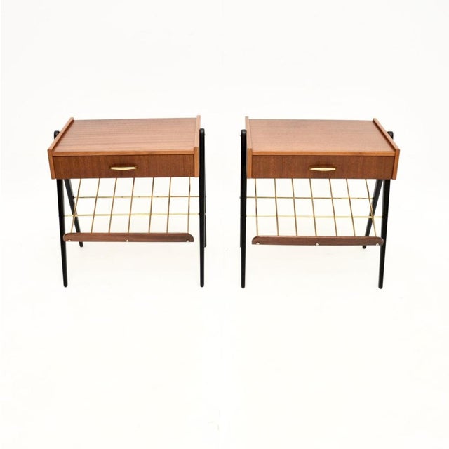An extremely stylish and very well made pair of Swedish vintage teak bedside tables, dating from the 1960’s. The quality...