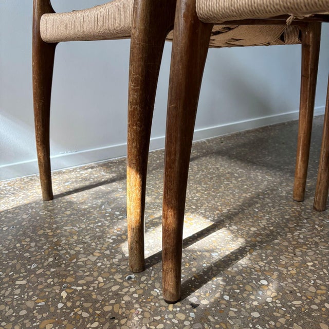 Brown Mid-Century Modern Dining Chairs, Italy, 1950s, Set of 3 For Sale - Image 8 of 9