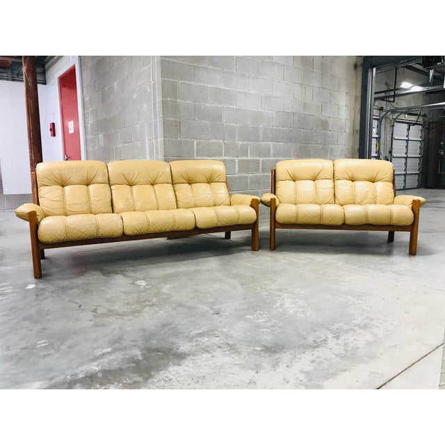 1970's Vintage j.e. Ekornes Stressless Montana Solid Teak Loveseat