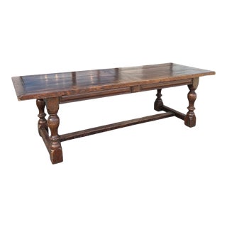 18th Century English Oak Refectory Dining Table For Sale