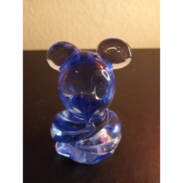 1980s 1980s Blue Art Glass Mouse Figurine For Sale - Image 5 of 5