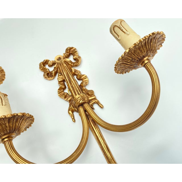 1950s Vintage Louis XVI Sconces Wall Lamps, France, 1950, Set of 2 For Sale - Image 5 of 9