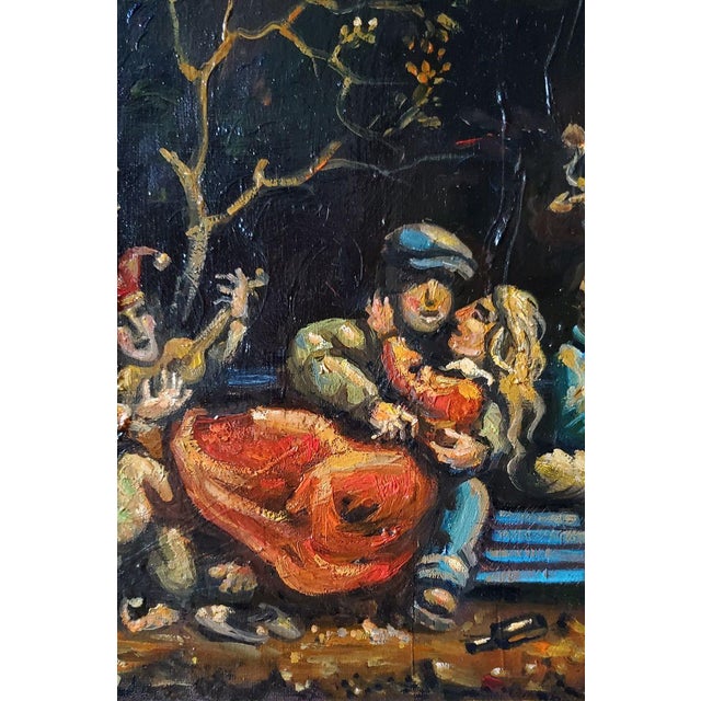 Figurative Oil Painting Society in the Park Daniil Litvinov For Sale - Image 3 of 7