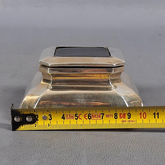 Antique Edwardian Inkwell in 925 Sterling Silver by Mappin & Webb, 1890s For Sale - Image 10 of 11