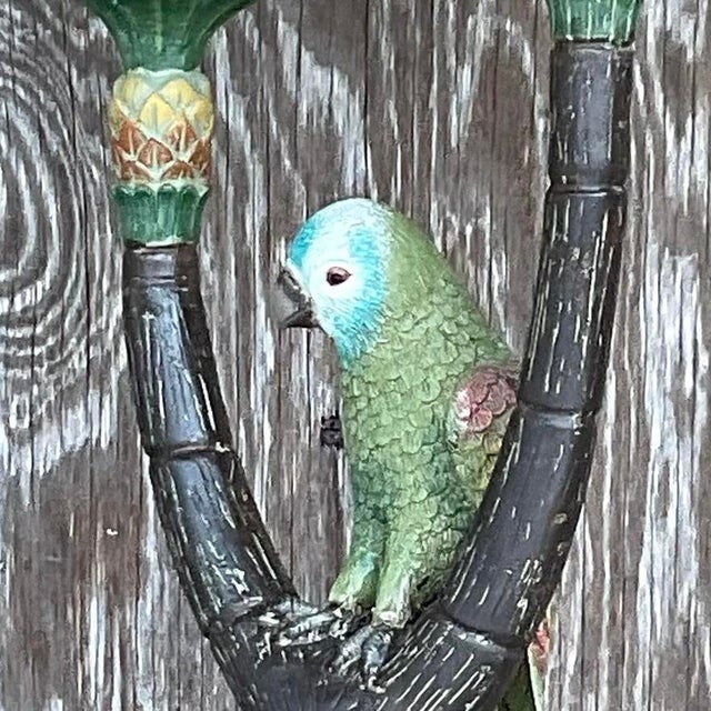 Late 20th Century Vintage Boho Happy Parakeet Lamp For Sale - Image 5 of 13