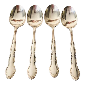 Vintage 1881 Rogers Silverplate "Flirtation" Pattern Table Spoons S/4