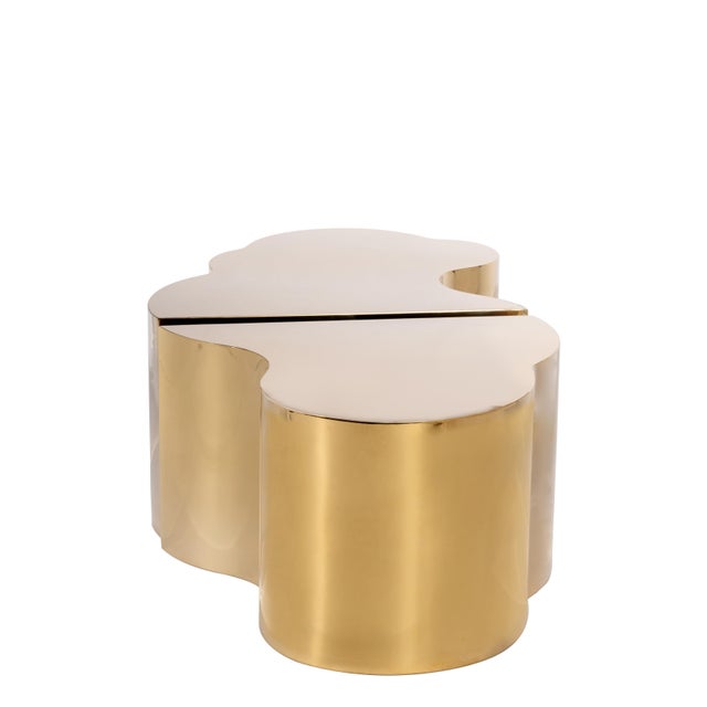 The New Set of 2 Luca Coffee Tables in Gold With Acrylic Top For Sale - Image 9 of 10