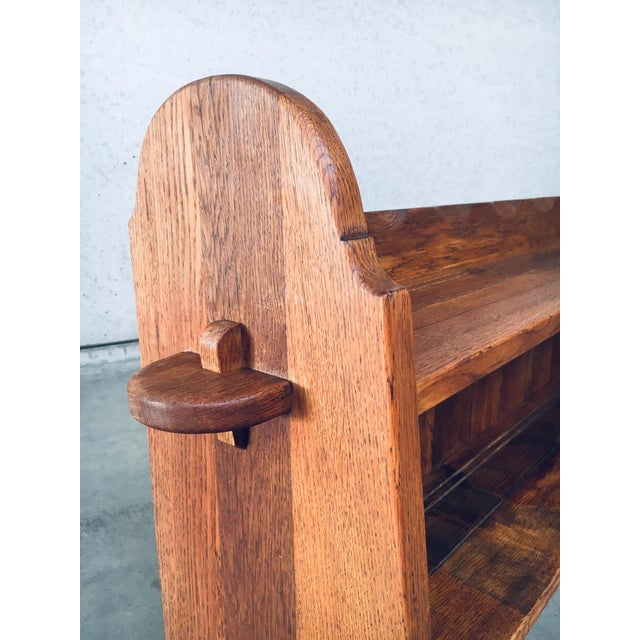 Travail Populaire Handcrafted Low Bookcase in Oak, Belgium, 1950s For Sale - Image 14 of 18