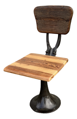Industrial Workshop or Machinist Chair in Cast Iron and Wood, 1890s