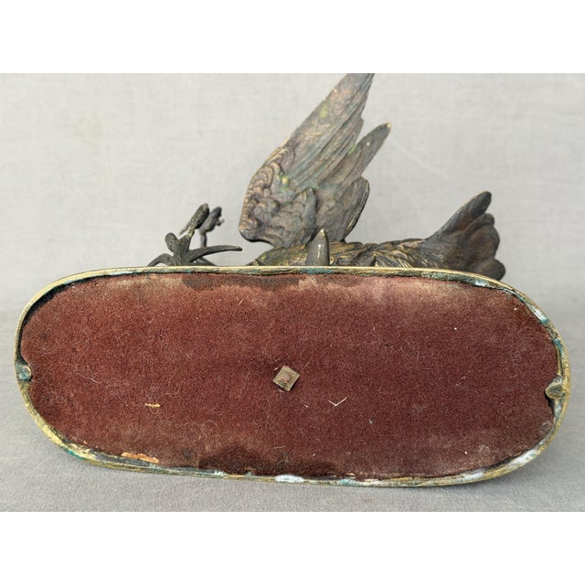 Brown Paul Edouard Delabrierre, Bird, 1880s, Bronze For Sale - Image 8 of 9