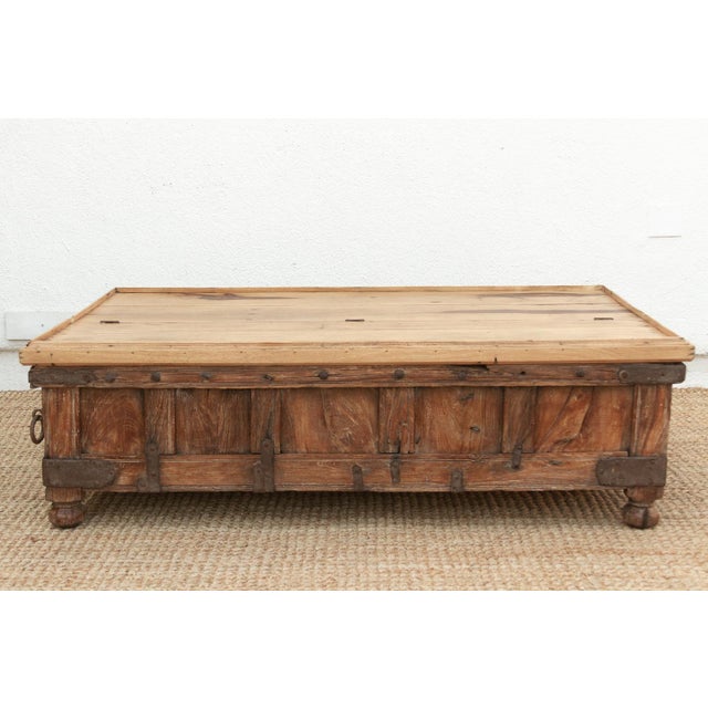 Large Antique Teak Stickbox Chest Coffee Table For Sale - Image 15 of 16