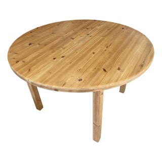 Vintage Extendable Round Table in Pine, 1970, Set of 2 For Sale