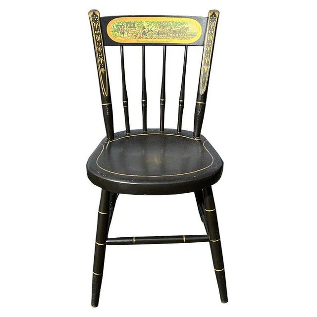 Early 20th Century Chinoiserie Japanned Leather Top Desk and Chair Set - Nichols and Stone For Sale - Image 9 of 12