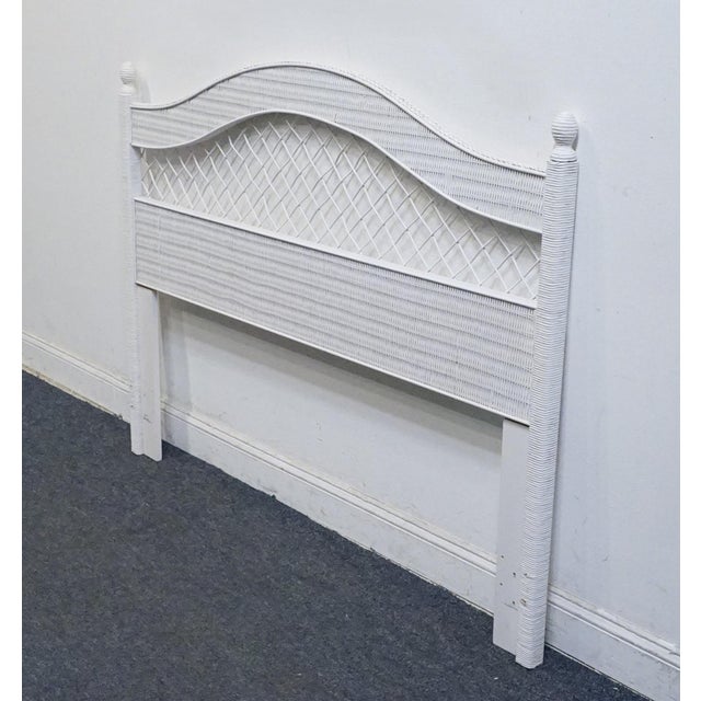 LEXINGTON / HENRY LINK Country Cottage Style White Wicker Full Size Headboard 299-477-120 46" High 60.5" Wide 2" Deep We...