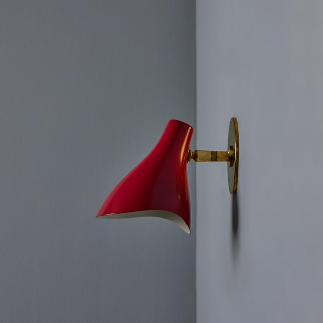 1950s Gino Sarfatti Model #10 Sconce for Arteluce for Red For Sale - Image 12 of 12