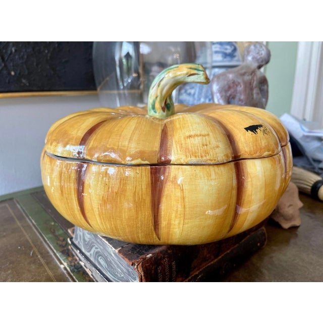 Italian Italian Pumpkin Tureen For Sale - Image 3 of 9